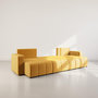 Voir la diapositive 2 : BEST MOBILIER Nicole - canapé panoramique en u 7 places convertible avec coffre en tissu