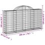 Voir la diapositive 6 : VIDAXL Paniers a gabions arques 25 pcs 200x30x100/120 cm Fer galvanise