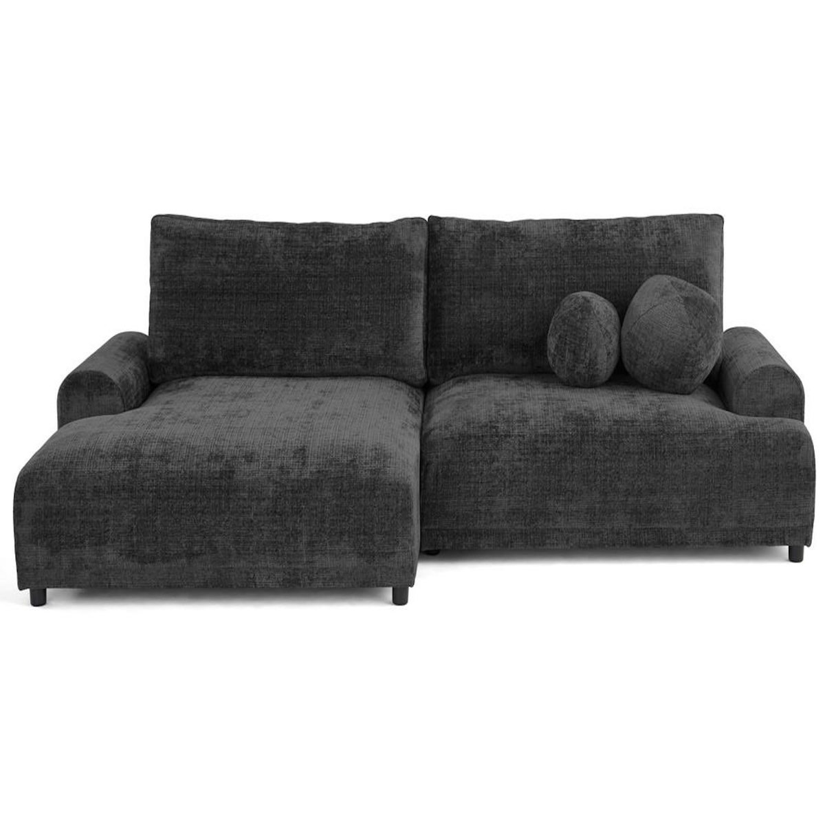 LISA DESIGN Nelly - canapé d'angle gauche 4 places convertible avec coffre en velours texturé