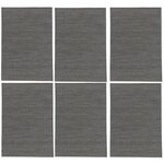 TOILINUX Lot de 6 Sets de table rectangulaire Maoli. Coloris disponibles : Noir, Gris