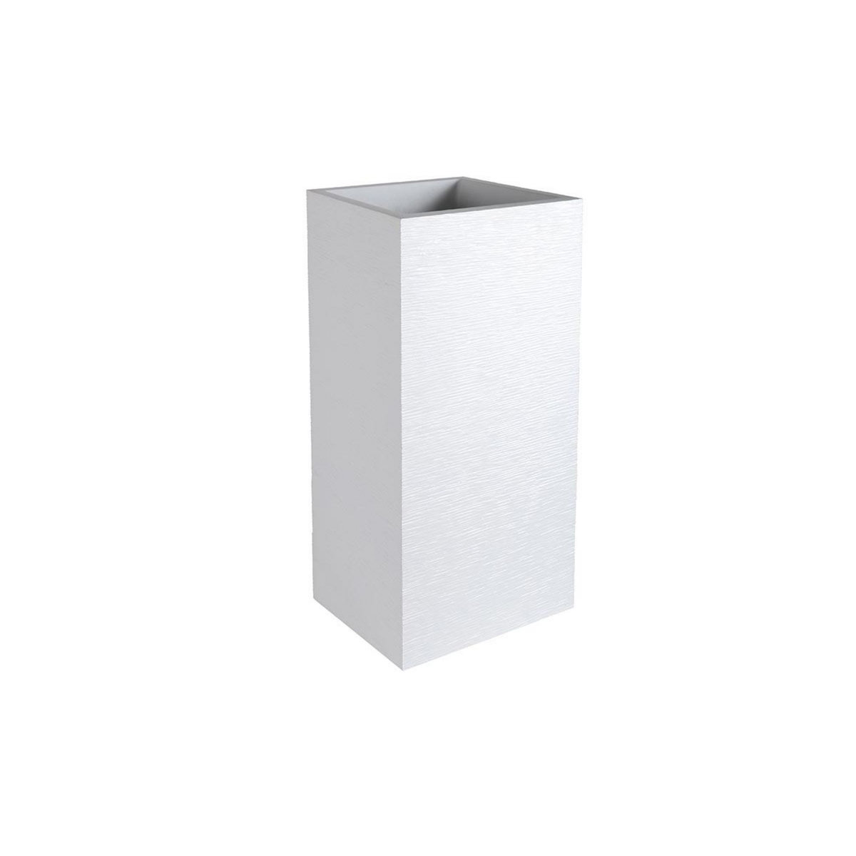 Eda Pot de fleurs carré Haut Graphit - 39,5 x 39,5 x 80 cm - 31 L - Blanc cérusé - Eda