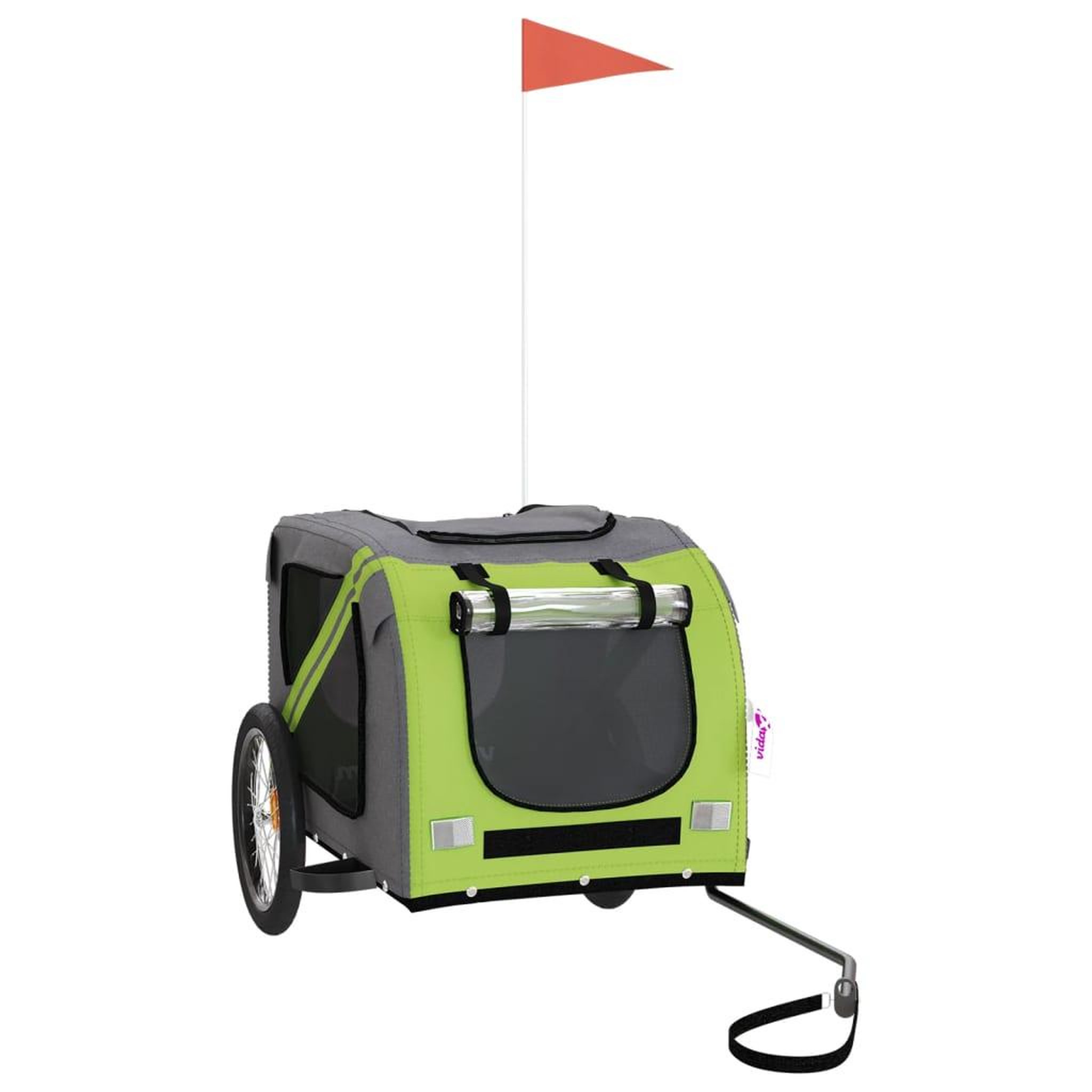 Voir la diapositive 2 : VIDAXL Remorque de velo pour animaux de compagnie vert et gris