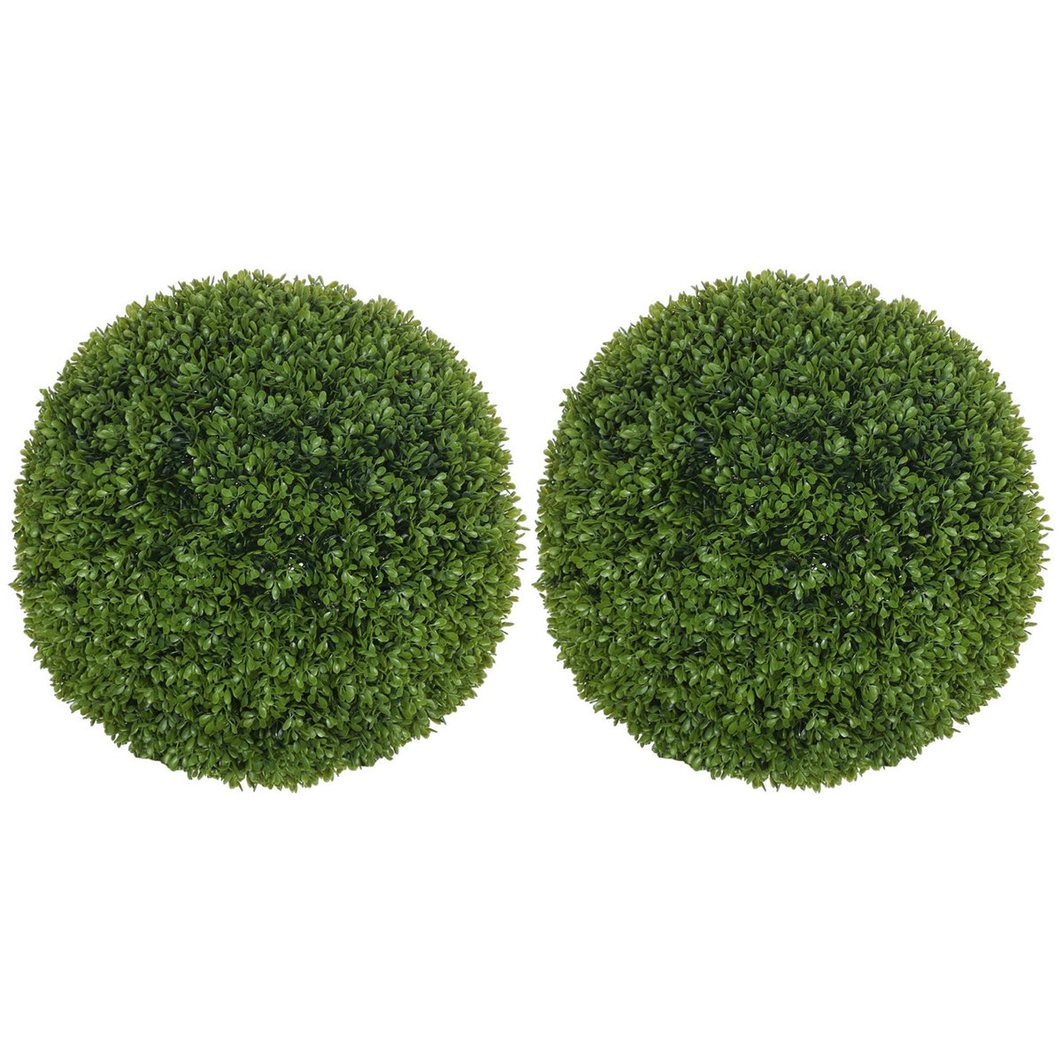 HOMCOM Lot de 2 buis artificiels topiaires artificielles en forme de boule Ø 40 cm PE vert
