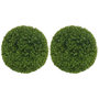 Voir la diapositive 1 : HOMCOM Lot de 2 buis artificiels topiaires artificielles en forme de boule Ø 40 cm PE vert
