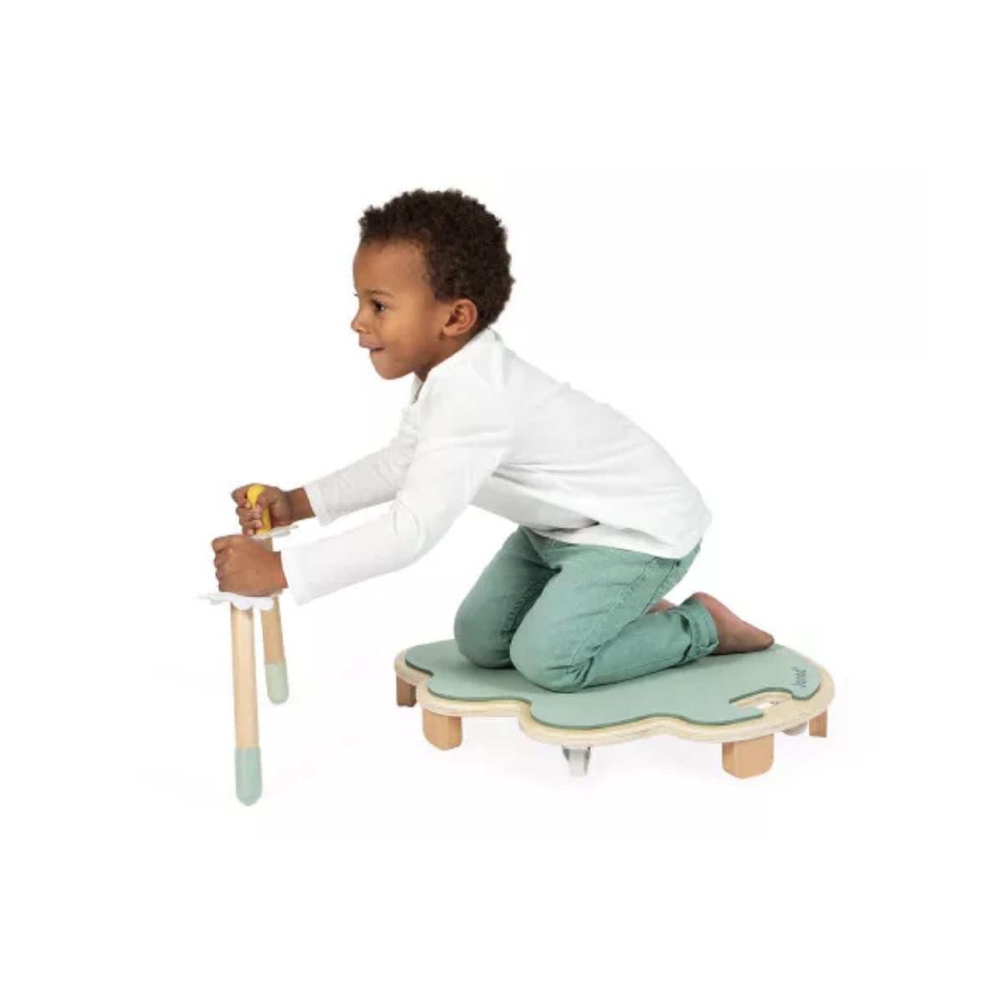 Voir la diapositive 2 : Juratoys-Janod Feuille roulante sweet cocoon - planche dequilibre a roulettes