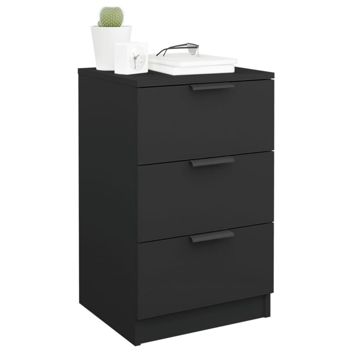 VIDAXL Tables de chevet 2 pcs noir 40x36x65 cm