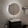Voir la diapositive 3 : VIDAXL Armoire de salle de bain miroir rond et LED Noir 40x40x17,5 cm