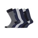 SERGE BLANCO Lot de 6 Paires de Chaussettes de ville coton homme. Coloris disponibles : Gris