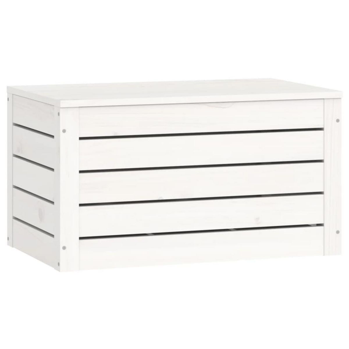 VIDAXL Boîte de rangement Blanc 59,5x36,5x33 cm Bois massif de pin