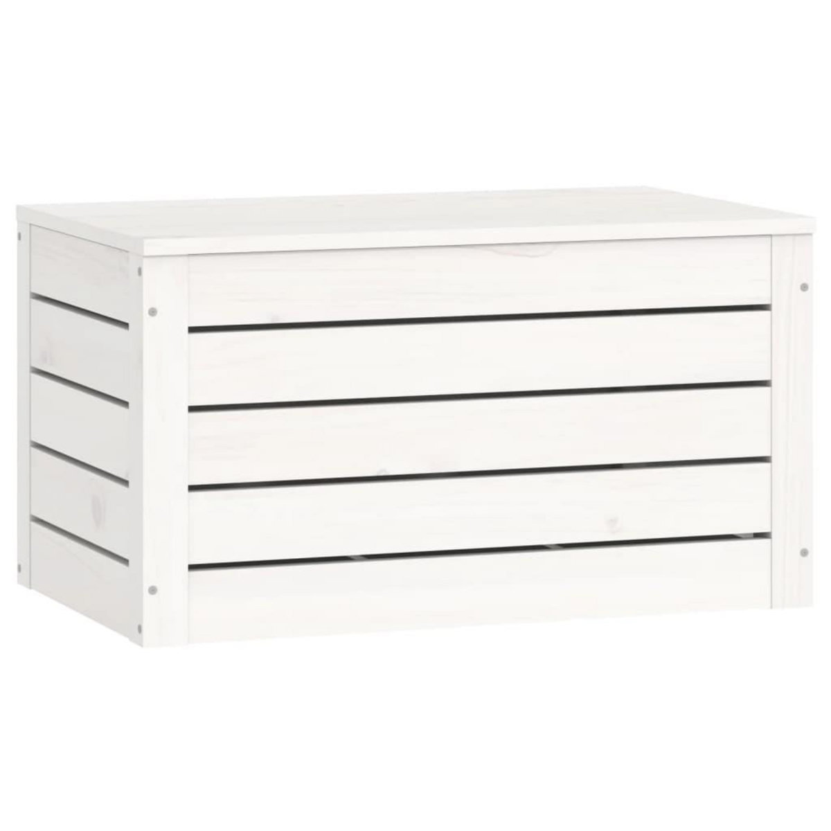 VIDAXL Boîte de rangement Blanc 59,5x36,5x33 cm Bois massif de pin