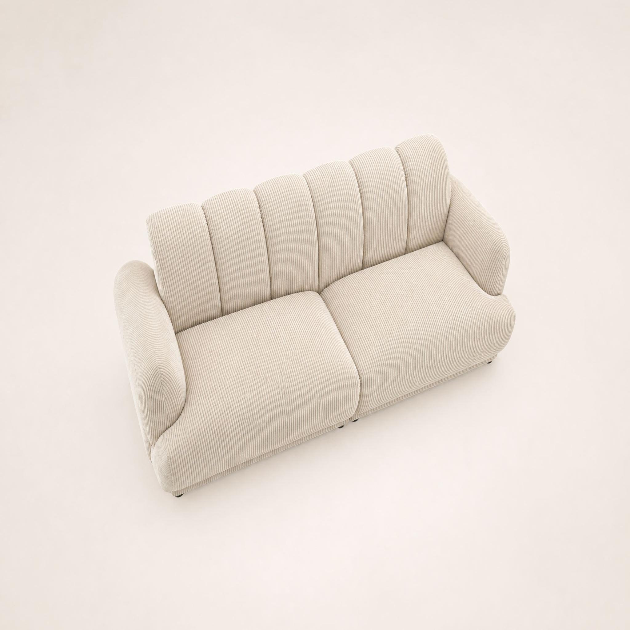 Voir la diapositive 6 : BEST MOBILIER Luigi - canapé droit 3 places en velours côtelé