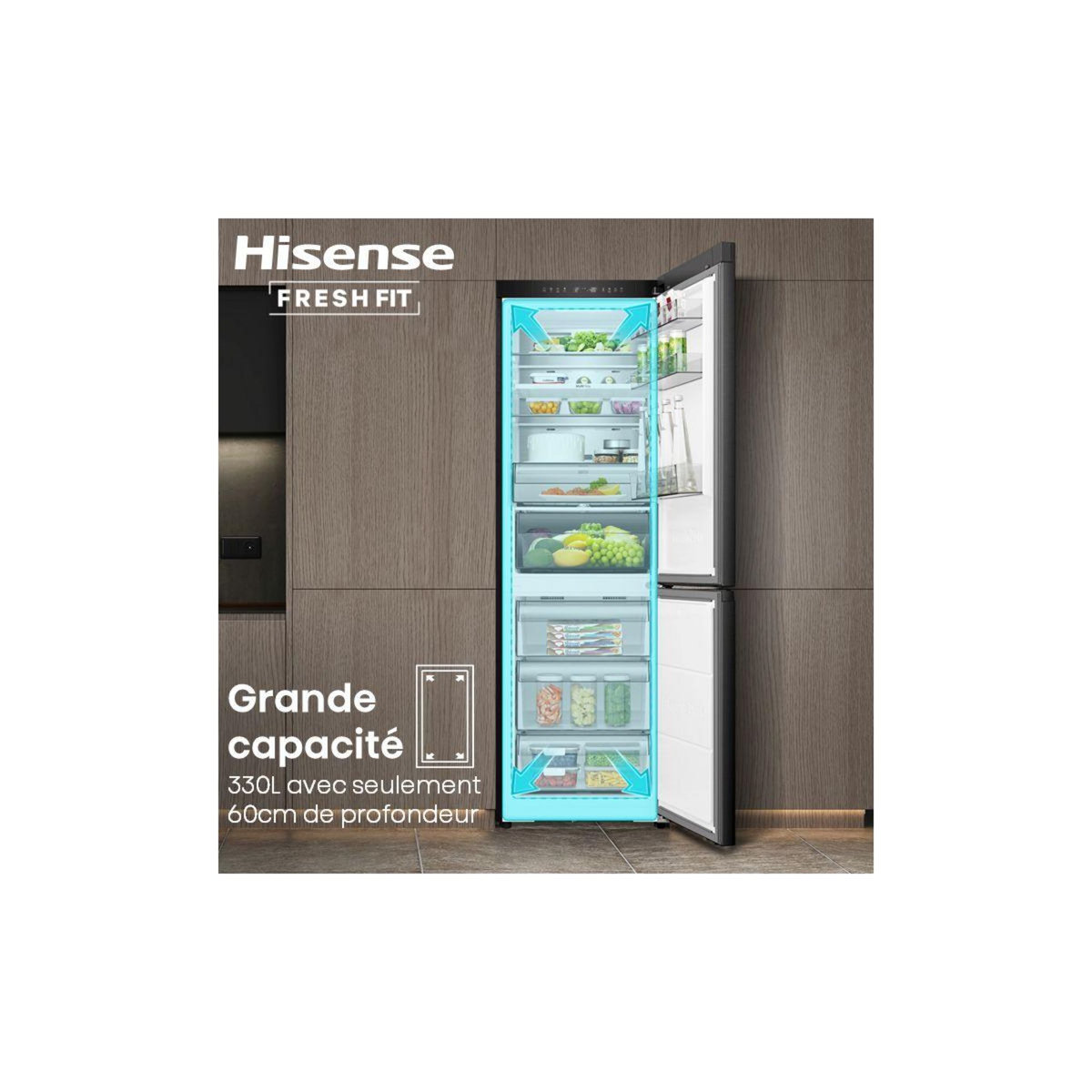 Hisense Réfrigérateur combiné RB3K330SAIE FreshFit