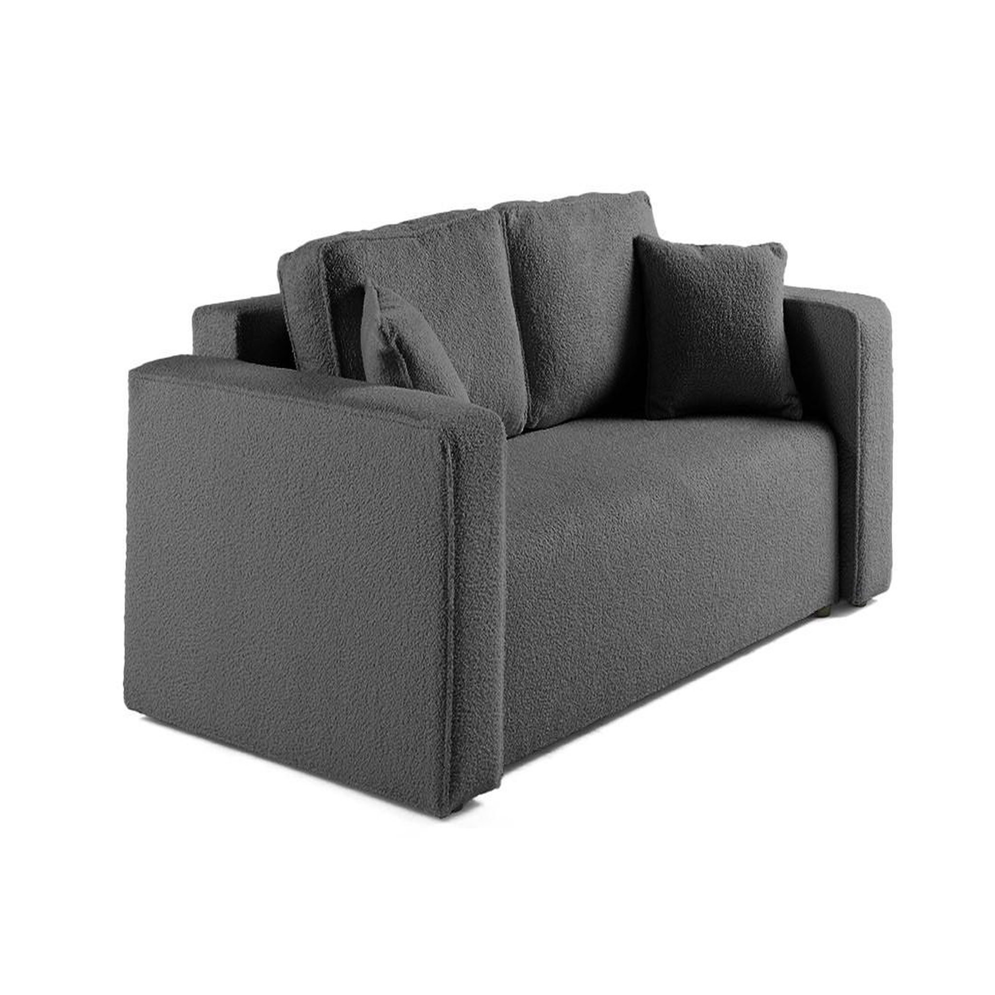 Voir la diapositive 3 : BEST MOBILIER Topaze - canapé droit 2 places - en tissu bouclette
