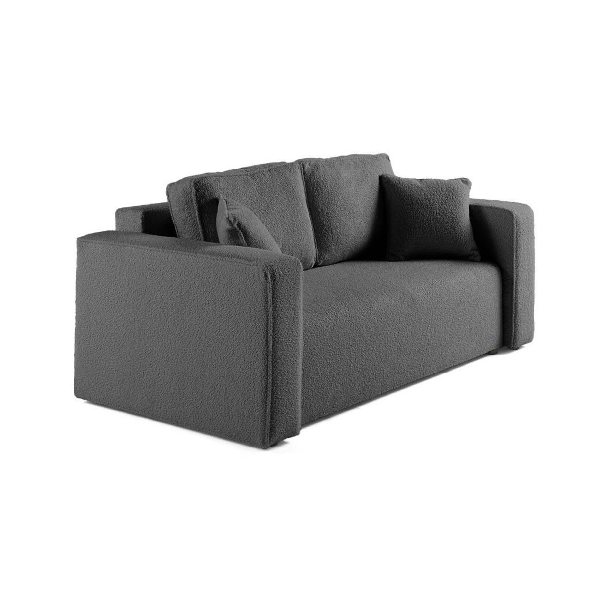 BEST MOBILIER Topaze - canapé droit 2 places - en tissu bouclette