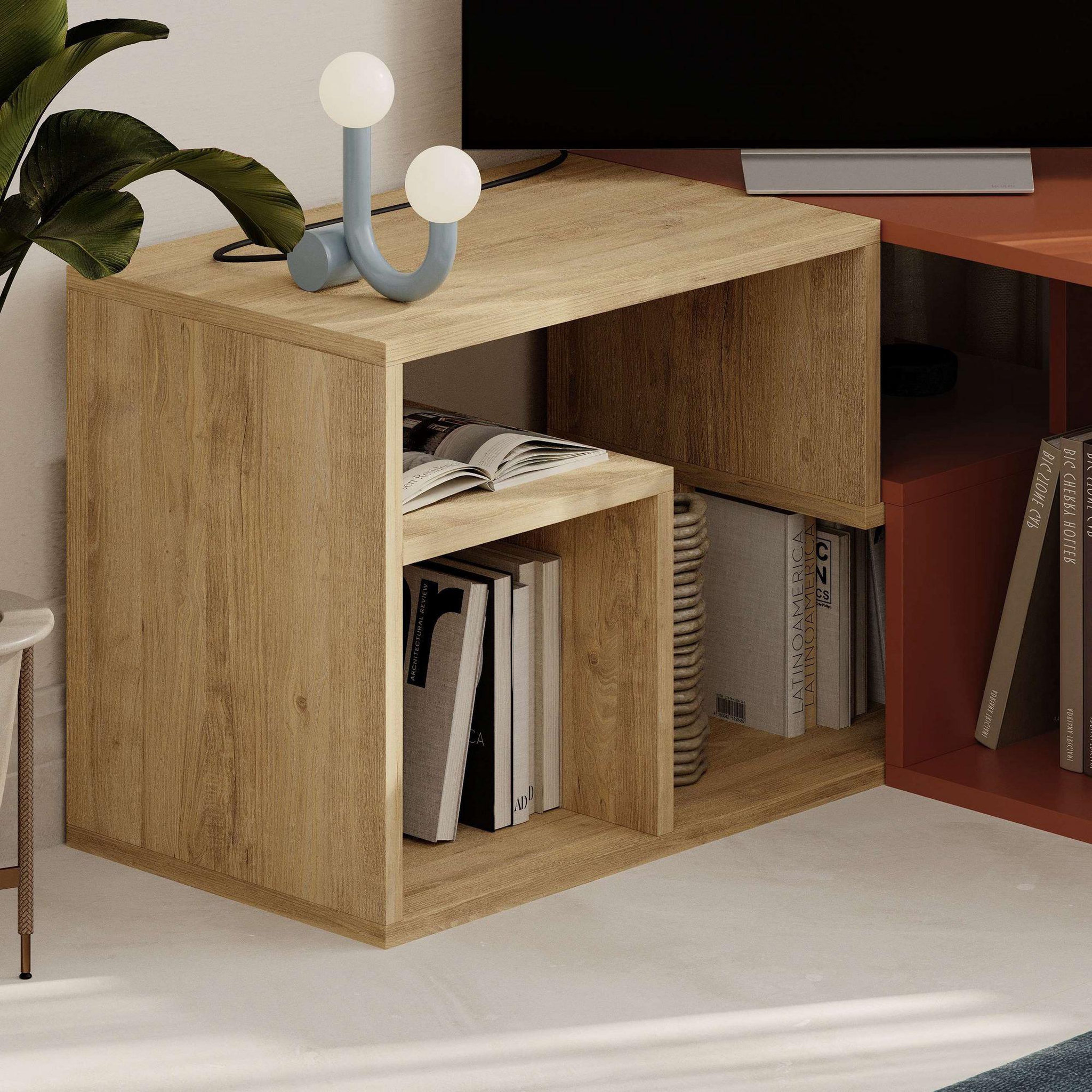 Voir la diapositive 4 : Habitat et Jardin Meuble tv modulable en bois  glis  - 145 x 35 x 44 cm - terracotta