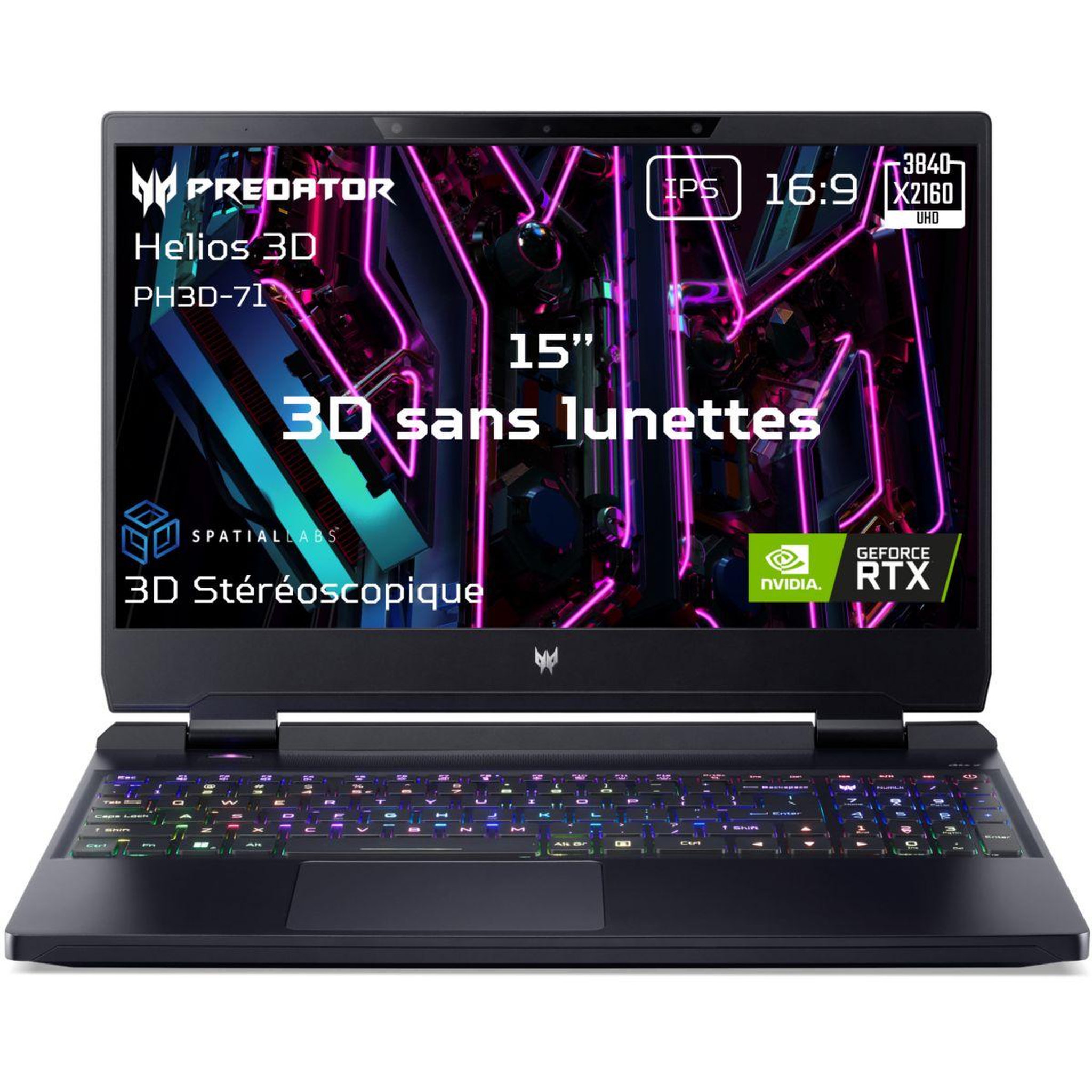 Voir la diapositive 1 : ACER PC Gamer Predator Helios 3D 15 PH3D15-71-93F4