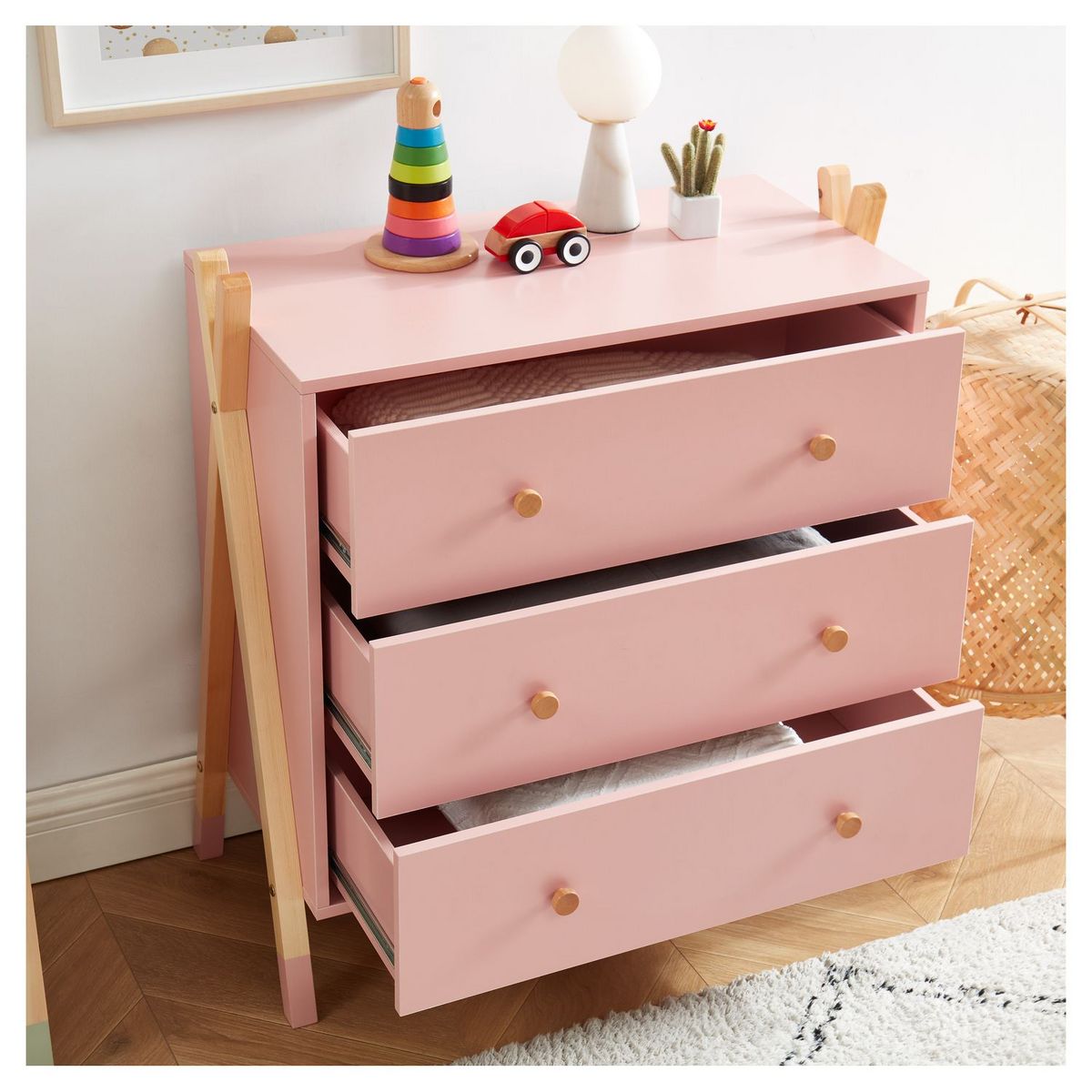 Commode enfant TIPI 3 tiroirs  L81cm AUGUSTIN