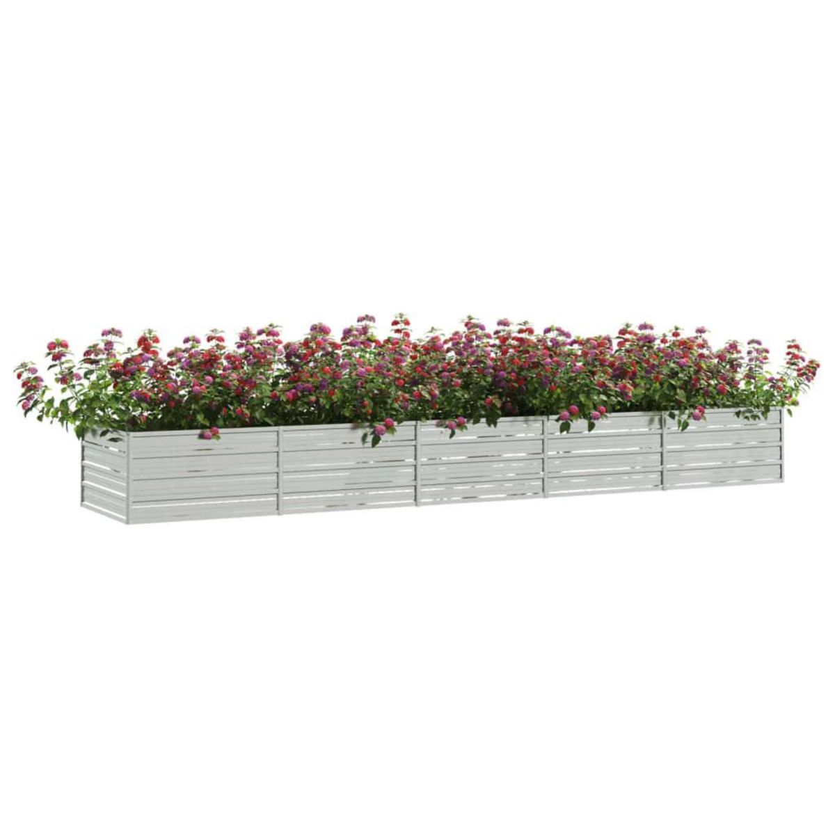 VIDAXL Lit sureleve de jardin 400x80x45 cm Acier galvanise Argente