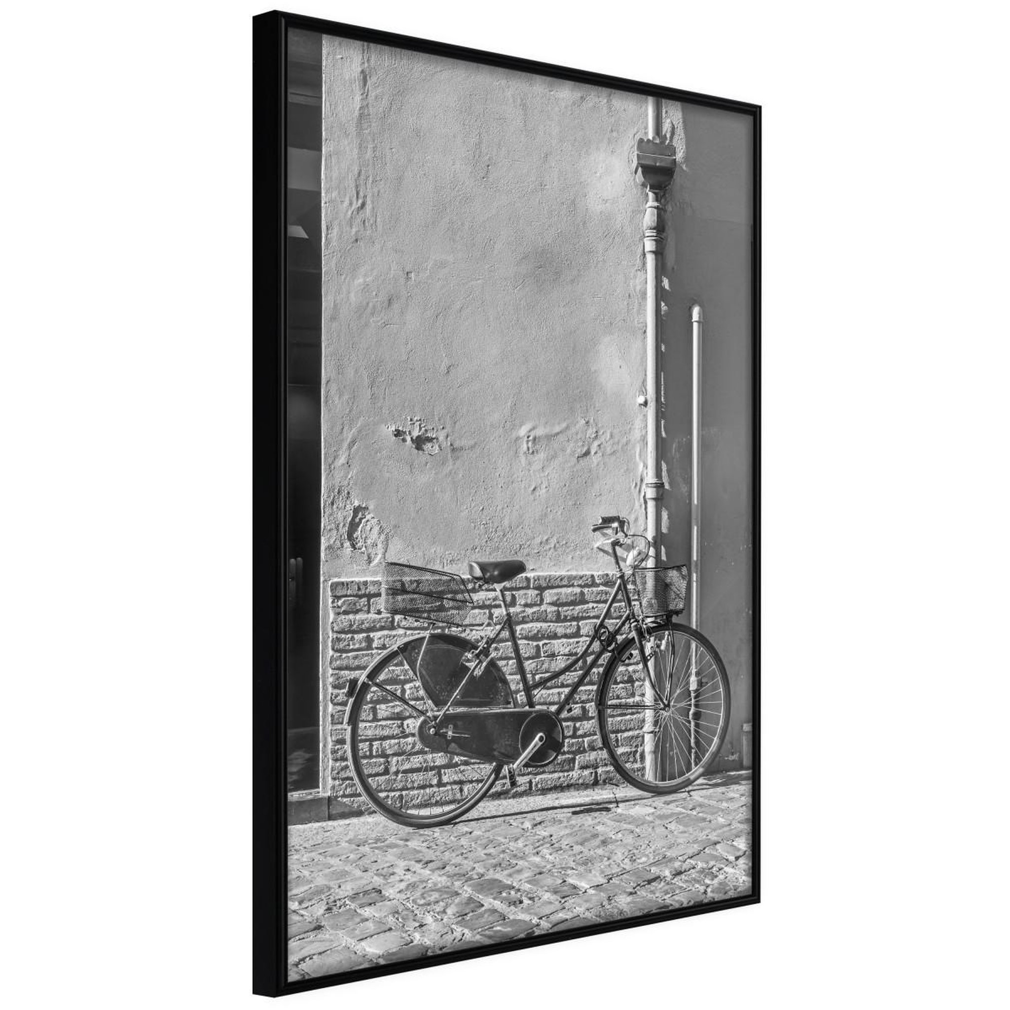 Paris Prix Affiche murale encadrée  bicycle with black tires. Coloris disponibles : Noir, Jaune