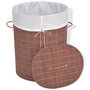 Voir la diapositive 2 : VIDAXL Panier a linge ovale Bambou Marron