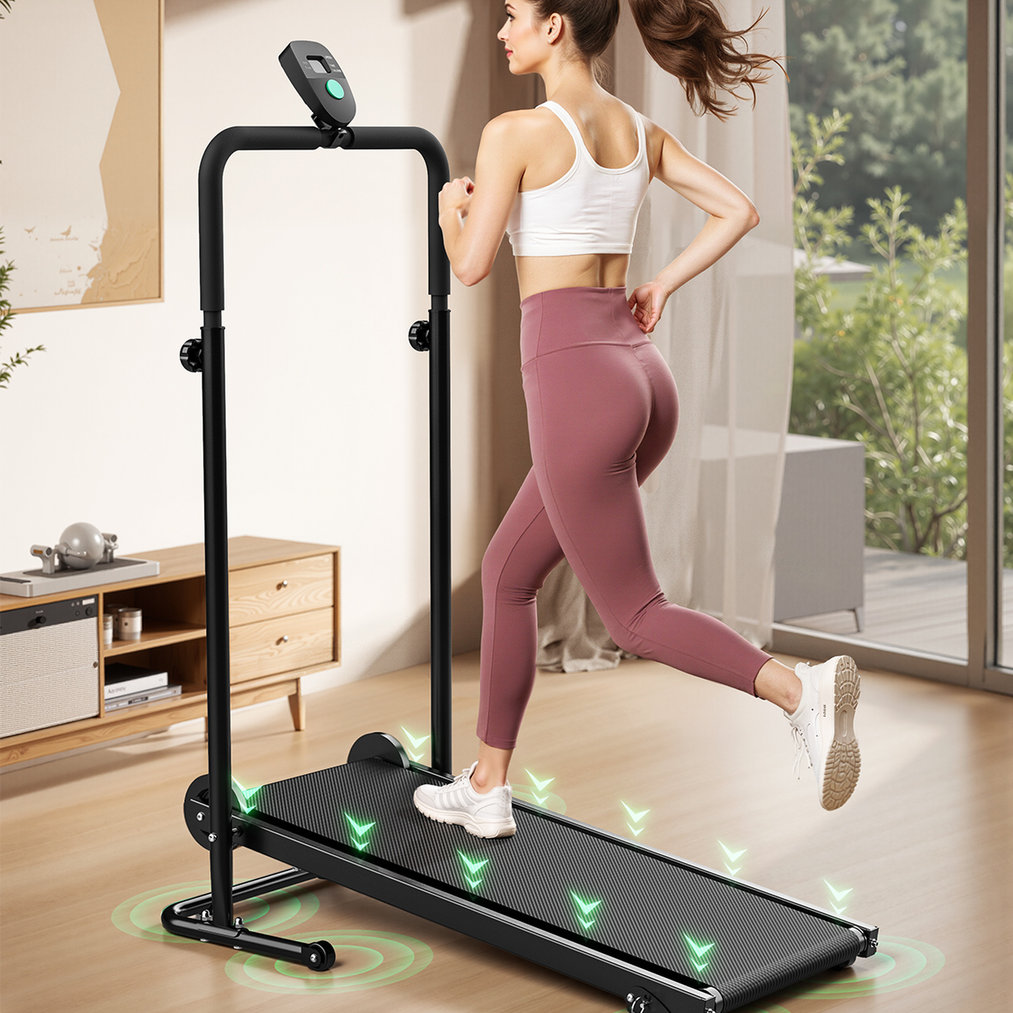Voir la diapositive 4 : AKLUER Tapis roulant non électrique akluer rj401 – machine de marche et de course incurvée auto-alimentée