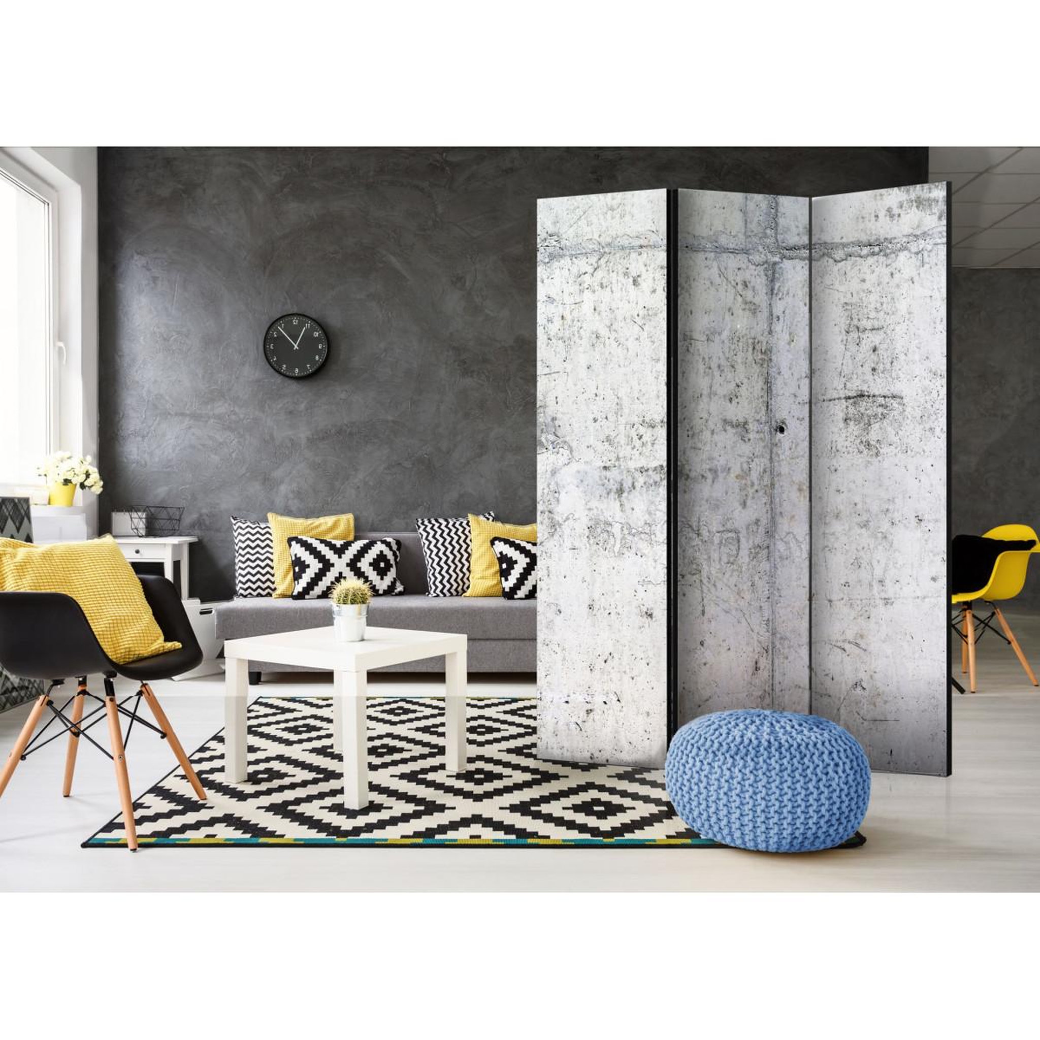 Voir la diapositive 2 : Paris Prix Paravent 3 volets  concrete wall  135x172cm