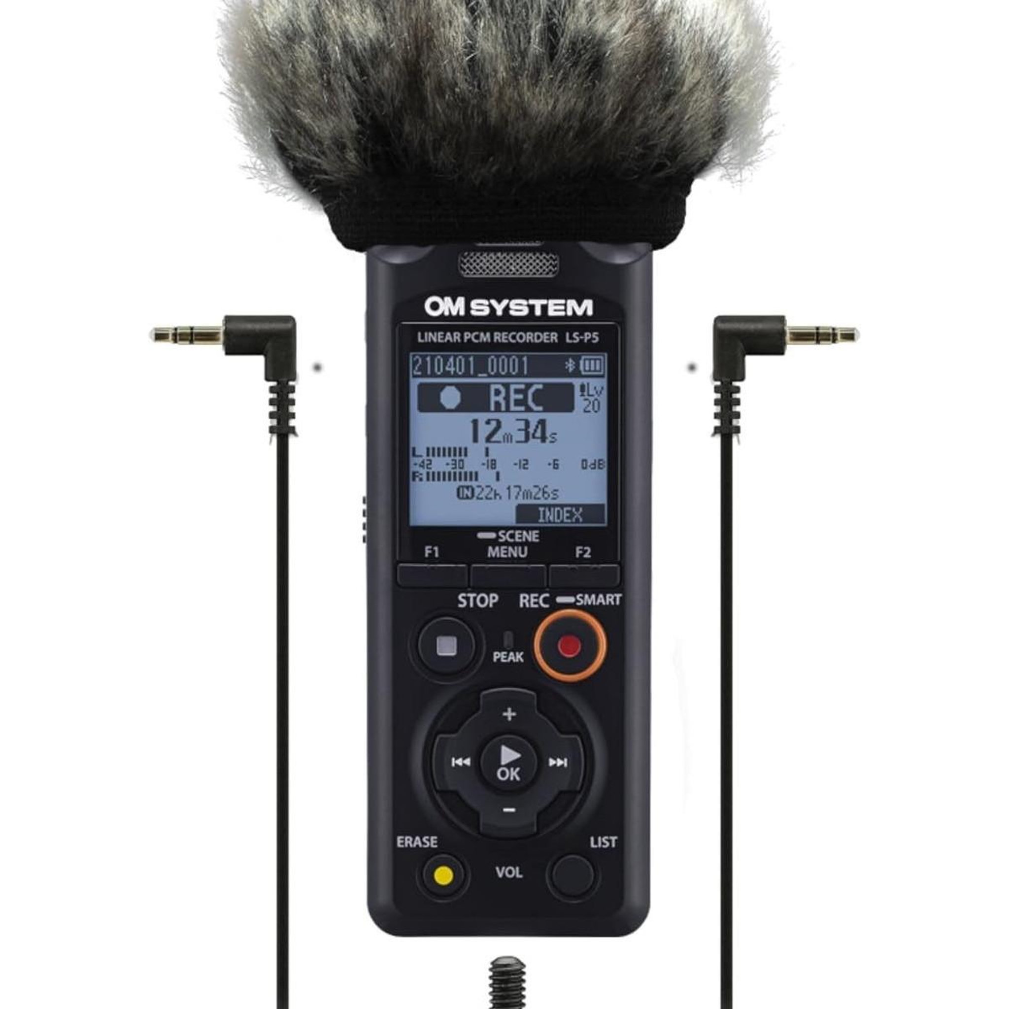 OM SYSTEM Om System Kit Vidéographe LS-P5 Enregistreur Audio PCM Linéaire Stéréo Hi-Res 96kHz/24bit, Tresmic II, 16Go, Bluetooth