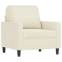 Voir la diapositive 2 : VIDAXL Fauteuil Creme 60 cm Velours