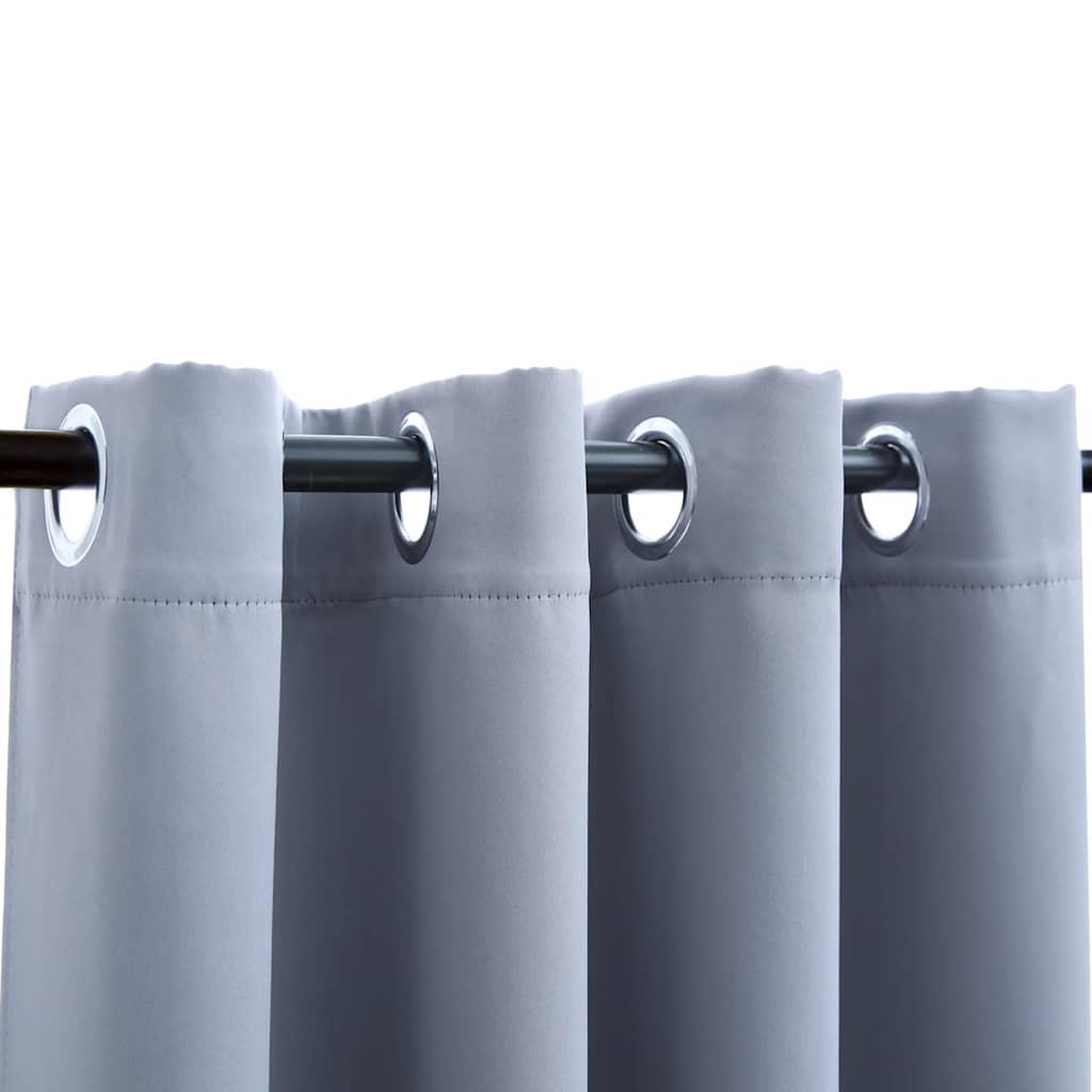 Voir la diapositive 3 : VIDAXL Rideaux occultants avec anneaux en metal 2 pcs Gris 140x225 cm