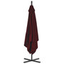 Voir la diapositive 4 : VIDAXL Parasol de jardin en porte-a-faux mat en acier rouge bordeaux