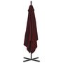 Voir la diapositive 4 : VIDAXL Parasol de jardin en porte-a-faux mat en acier rouge bordeaux