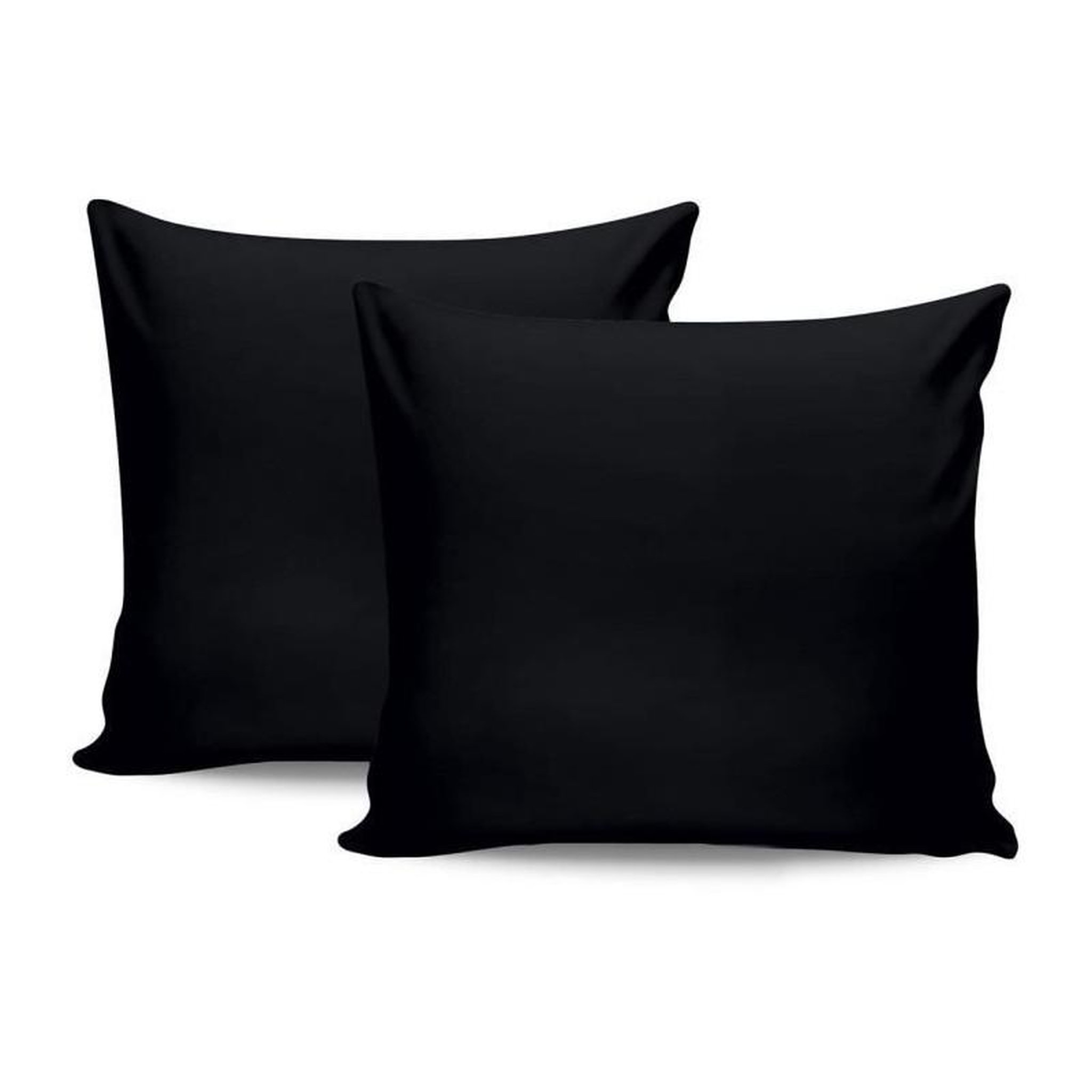 Voir la diapositive 4 : GENERIQUE Parure de lit - 1 housse de couette 220 x 240 cm + 2 taies d'oreiller 60 x 60 cm - Satiné 100% coton - Noir