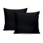 Voir la diapositive 4 : GENERIQUE Parure de lit - 1 housse de couette 220 x 240 cm + 2 taies d'oreiller 60 x 60 cm - Satiné 100% coton - Noir