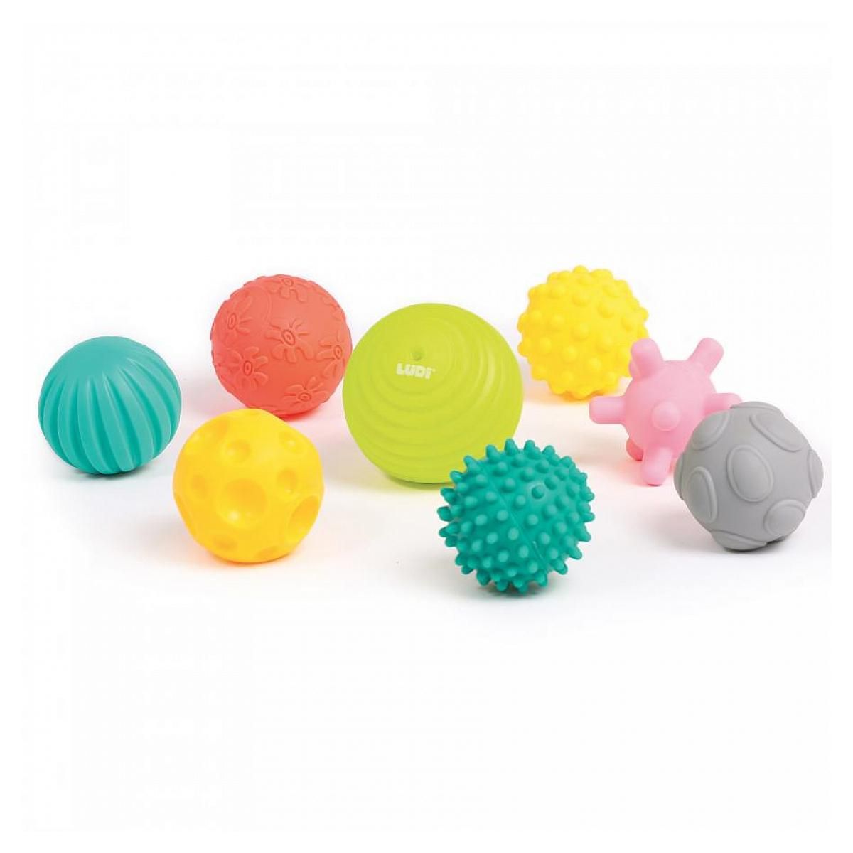 LUDI 8 balles assorties pour les petits