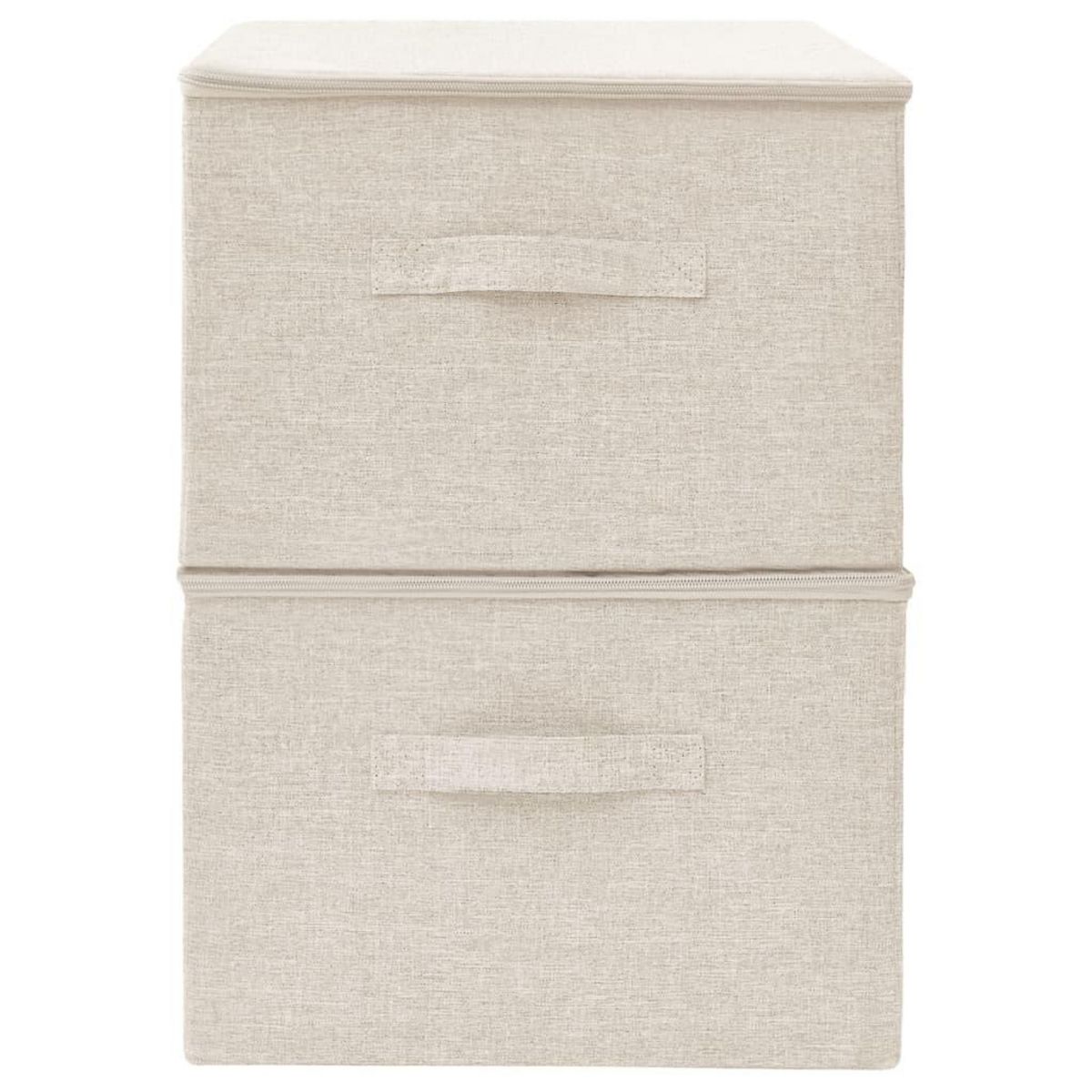 VIDAXL Boîtes de rangement 2 pcs Tissu 43x34x23 cm Creme