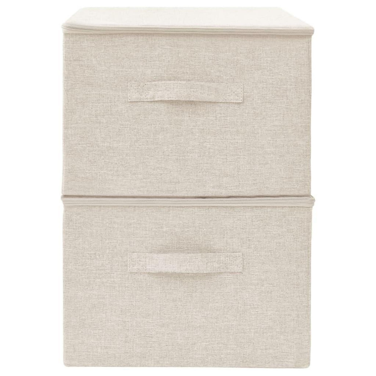 VIDAXL Boîtes de rangement 2 pcs Tissu 43x34x23 cm Creme
