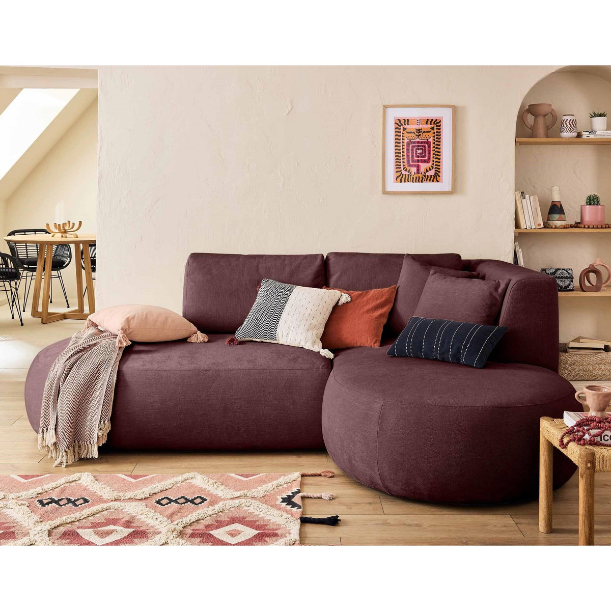 LISA DESIGN Santorini - canapé modulable d'angle droit - 4 places - en tissu texturé