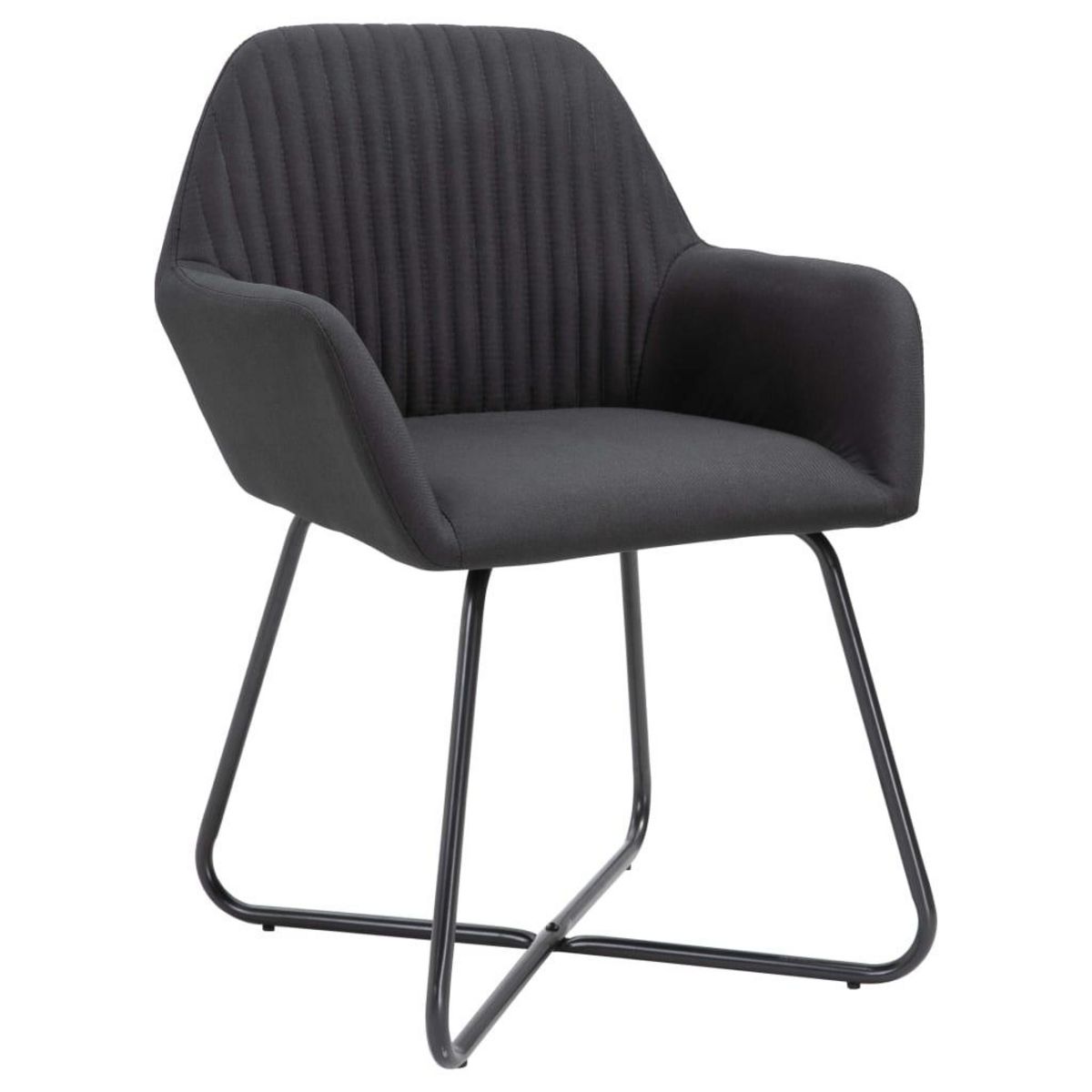 VIDAXL Chaises a manger lot de 4 noir tissu