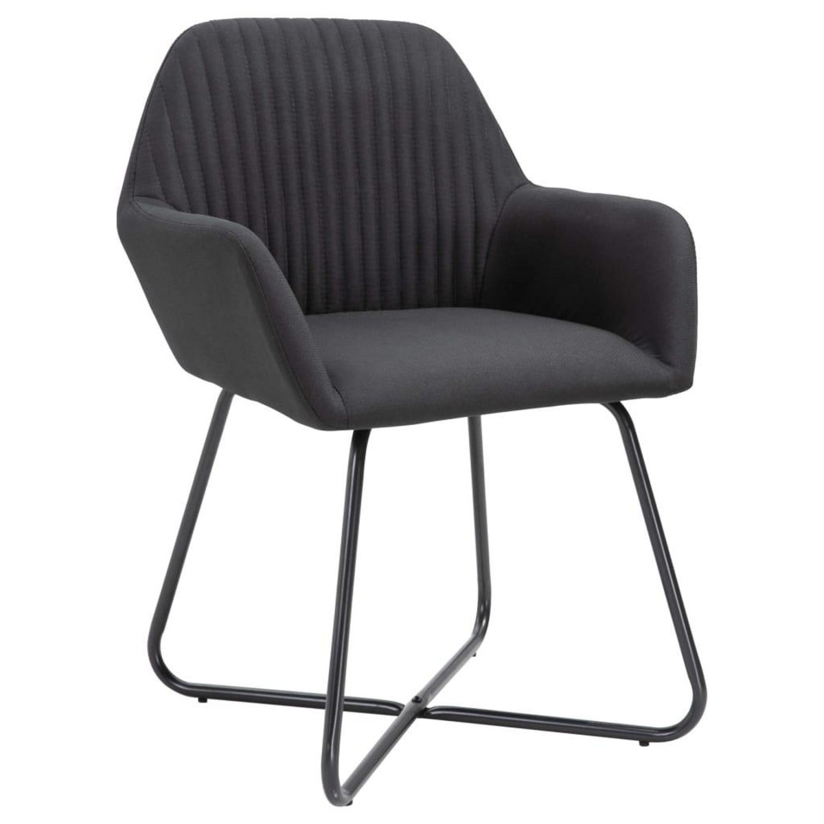 VIDAXL Chaises a manger lot de 4 noir tissu