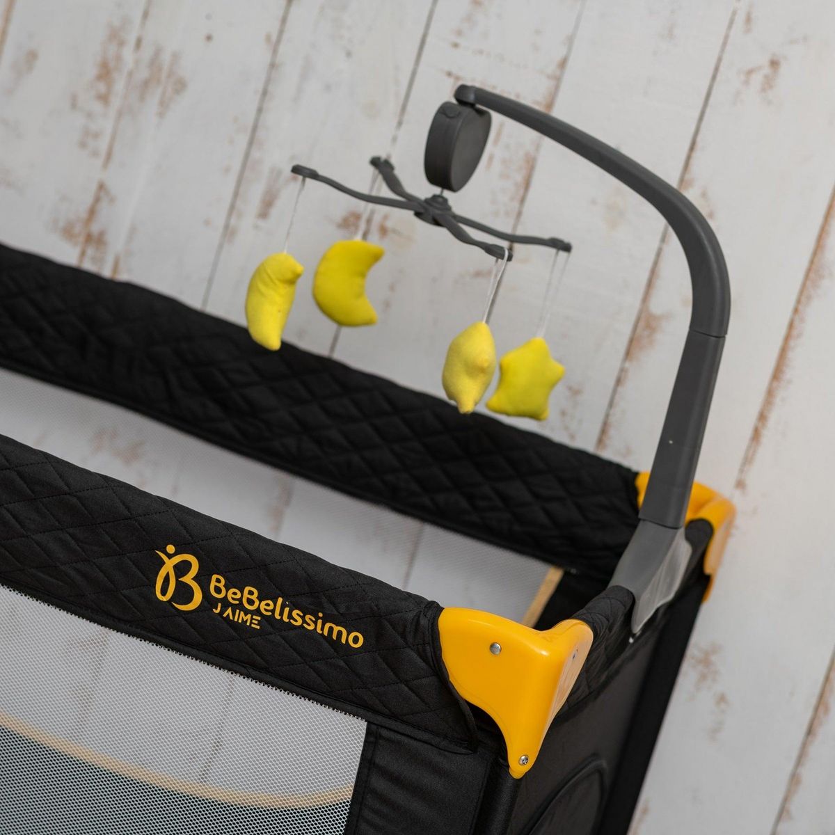 BEBELISSIMO BEBELISSIMO - Lit parapluie bébé - berceau bébé - dès la naissance - Nuit - lit pliant - 2 niveaux - gold