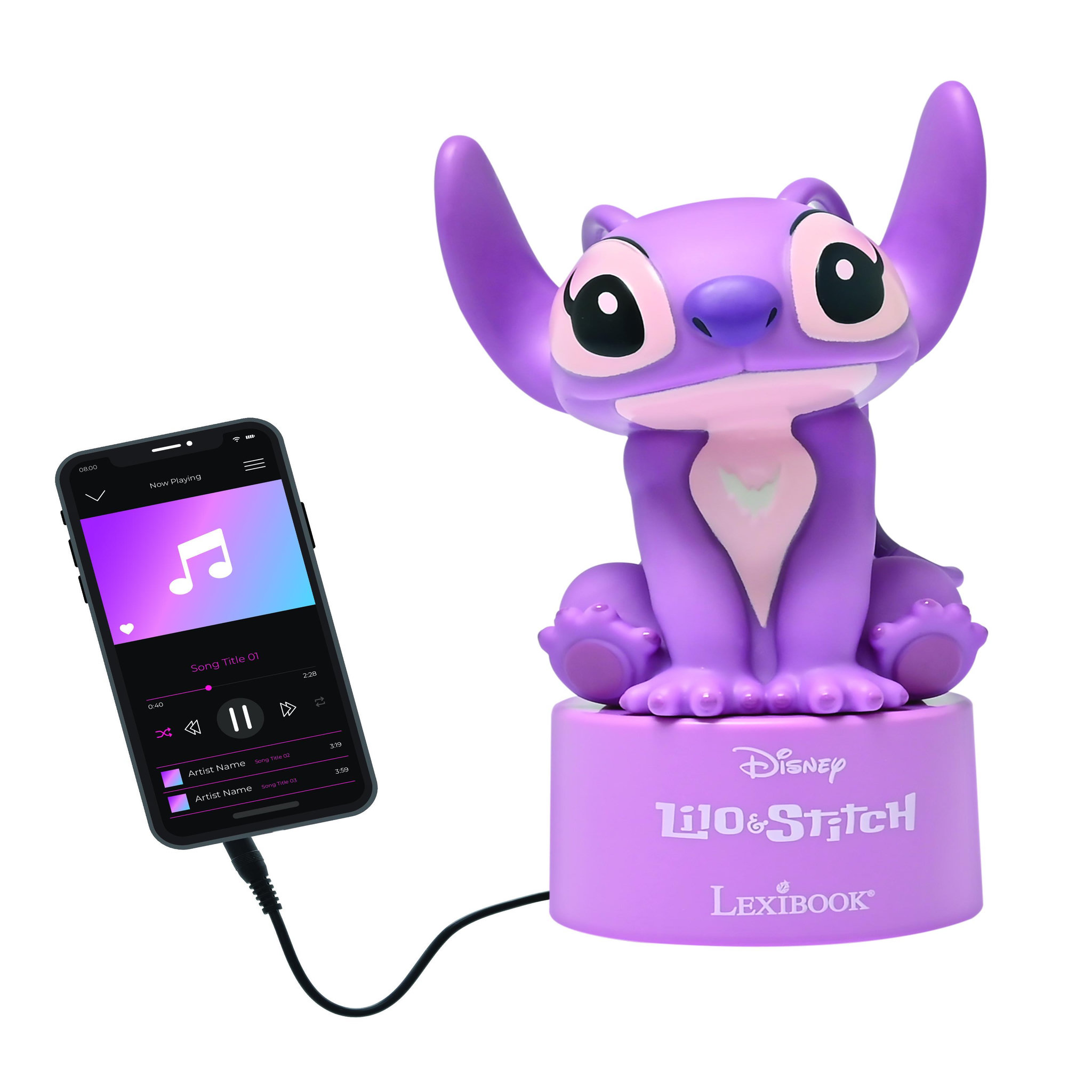 Voir la diapositive 4 : Lexibook Veilleuse en 3D avec variation de couleurs Stitch Angel