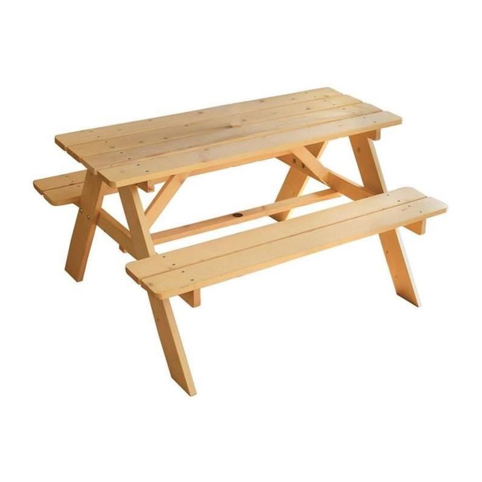 Fun House Mobilier de jardin - FUN HOUSE - Table pique-nique en bois H.53 x L.95 x P.100 cm - Montage facile !