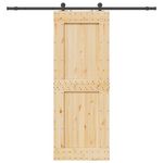 VIDAXL Porte coulissante et kit de quincaillerie 85x210 cm pin massif