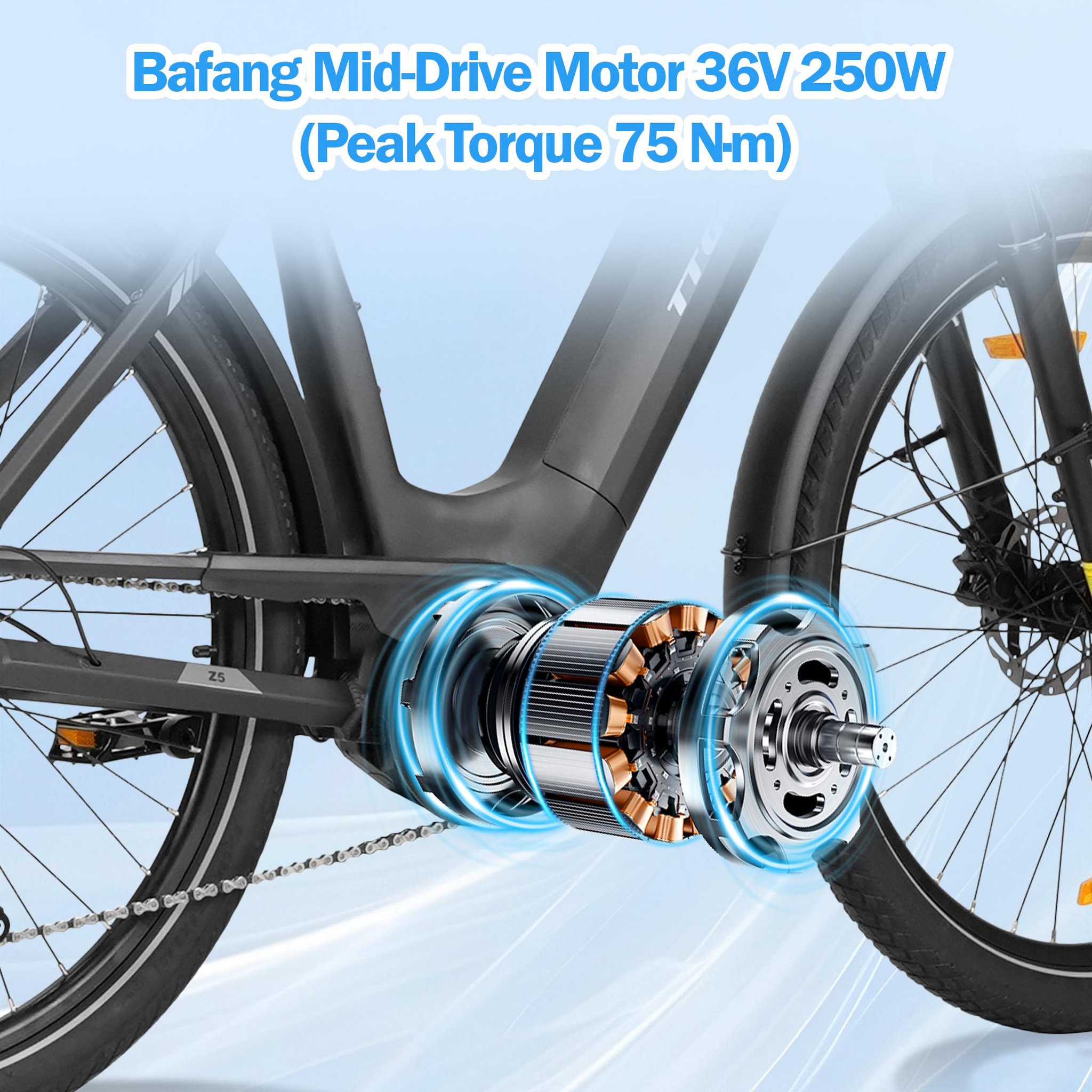 Voir la diapositive 4 : TTGO Vélo électrique TTGO Z5, moteur central 250 W
