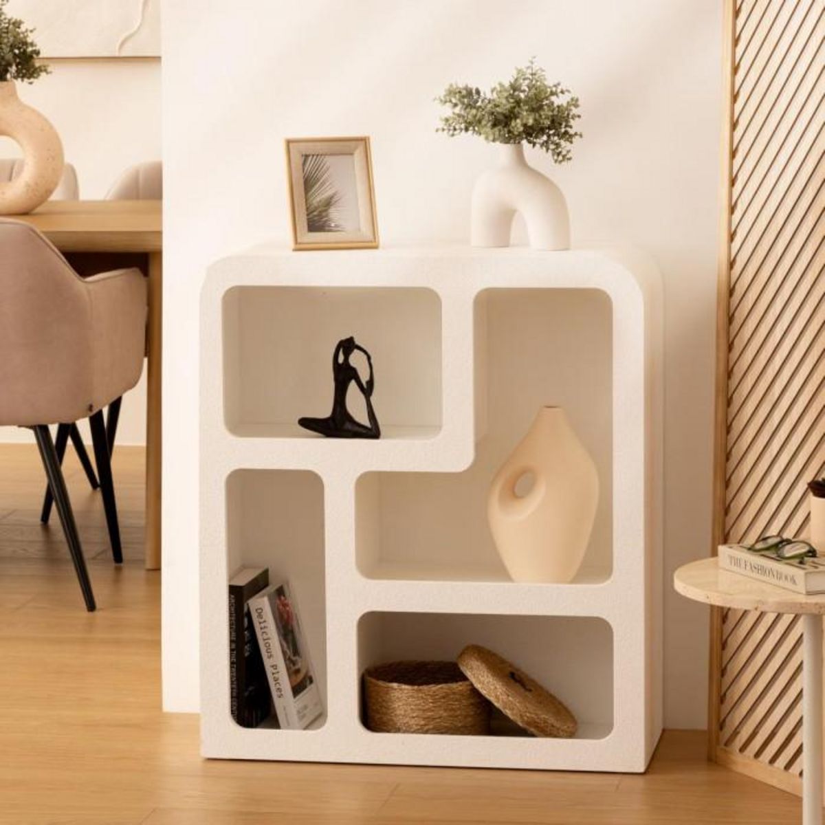 ATMOSPHERA Étagère 4 Niches Design  Soleya  85cm Blanc