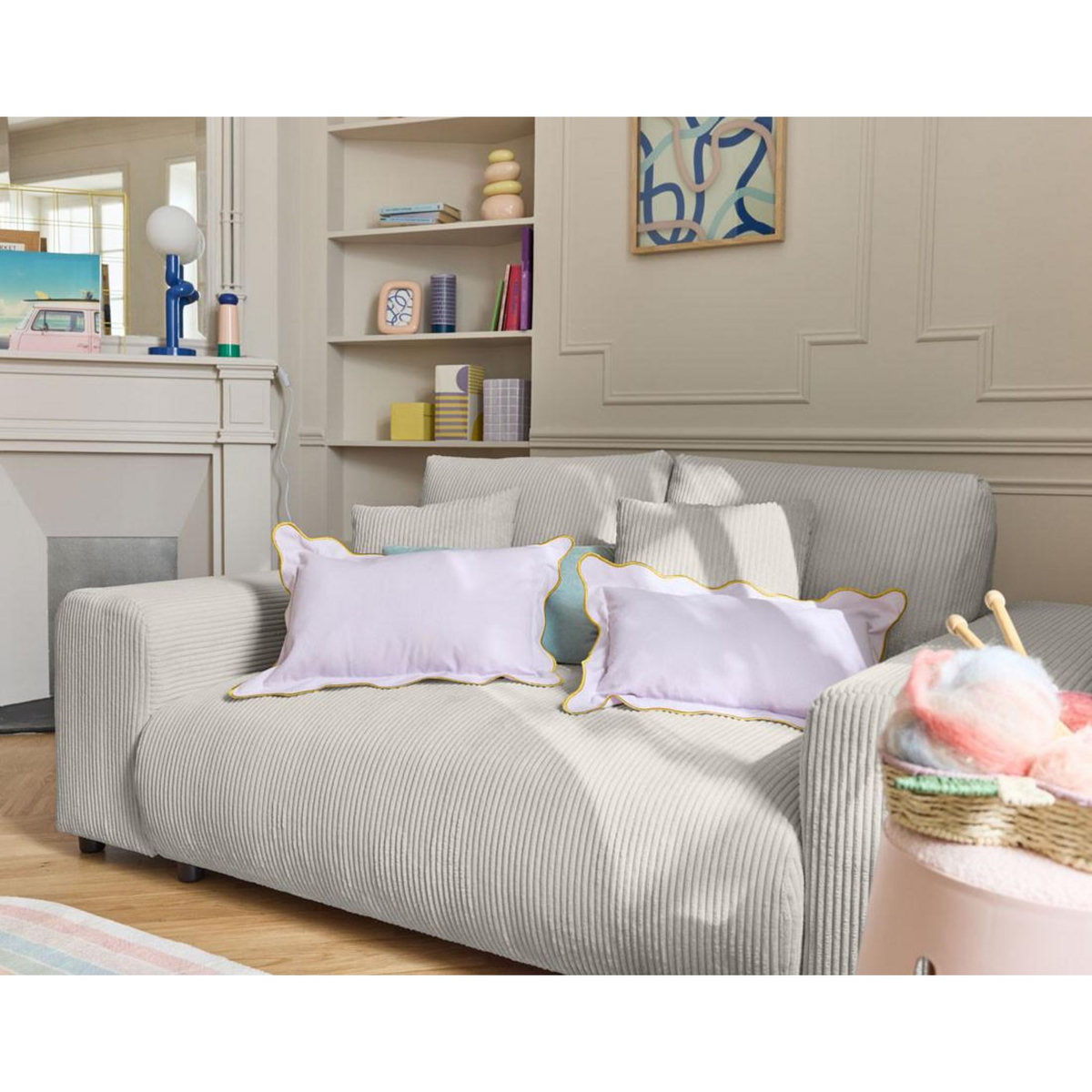 LISA DESIGN Garance - canapé droit 2 places - en velours côtelé