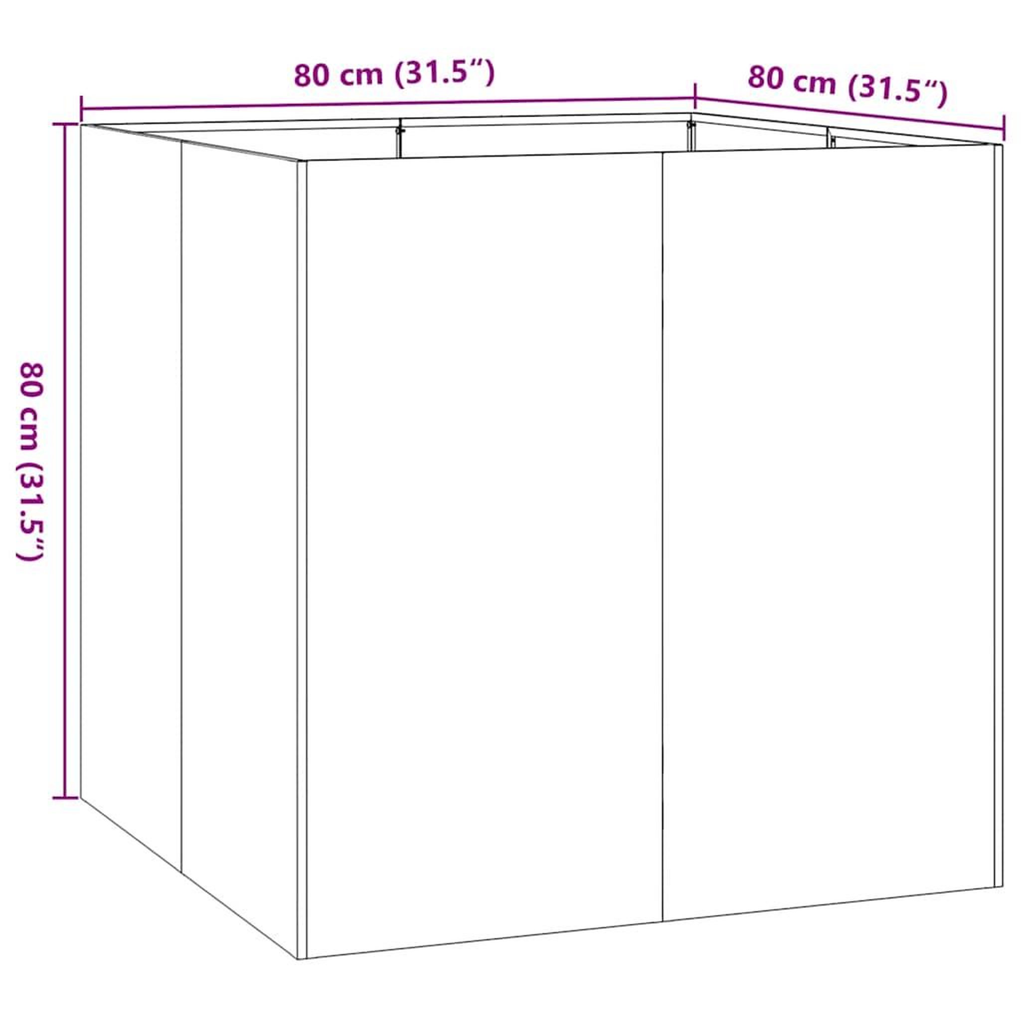 Voir la diapositive 6 : VIDAXL Jardiniere anthracite 80x80x80 cm acier