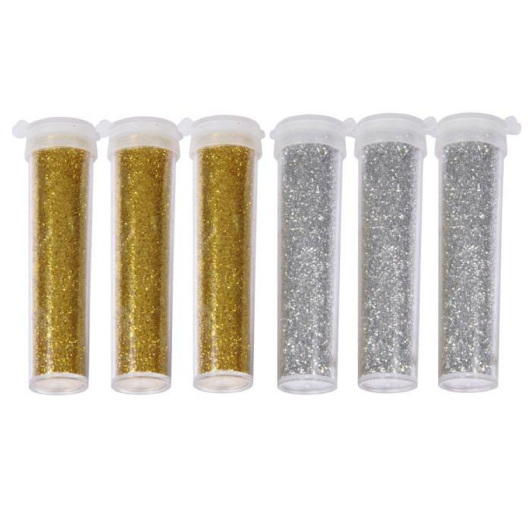 Paris Prix Lot de 6 Tubes  Paillettes  10cm Or & Argent