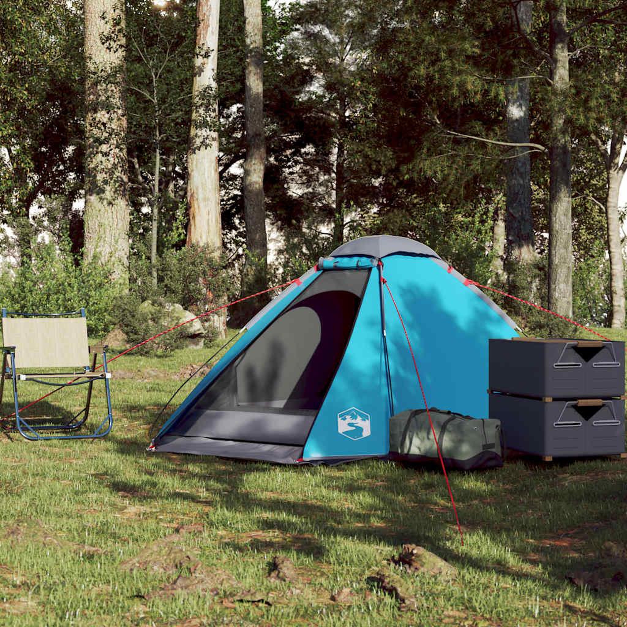 Voir la diapositive 3 : VIDAXL Tente de camping a dome 2 personnes bleu impermeable