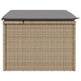 Voir la diapositive 5 : VIDAXL Tabouret de jardin avec coussin beige 55x55x37cm resine tressee